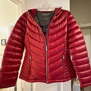 Calvin Klein hooded down jacket. Medium